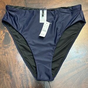 J Crew Navy Blue High-Waisted Bikini Bottoms